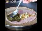 Galette de sarrasin aux épinards, jambon et fromage de chèvre