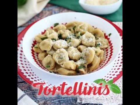Tortellinis au parmesan, jambon et basilic