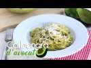 Pâtes spaghetti carbonara d'avocat