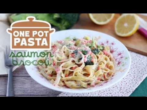 One pot pasta - tagliatelles au saumon et brocolis