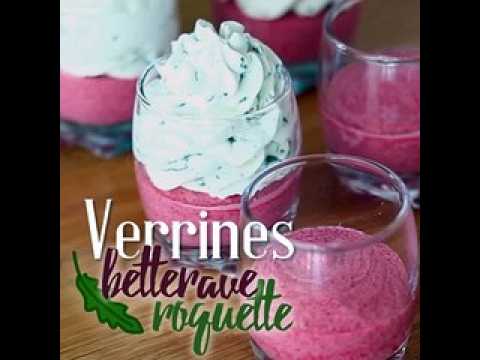 Verrines à la betterave et mousse de roquette