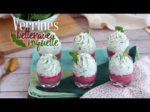 Verrines à la betterave et mousse de roquette