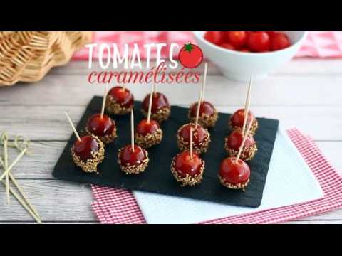 Tomates cerises caramélisées aux graines de sésame ou tomates d'amour