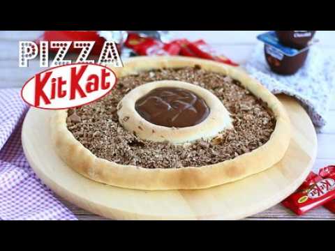 Pizza aux kit kat et yaourt danette au chocolat