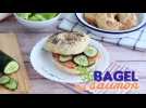 Bagel au saumon, concombre et fromage frais