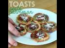 Toasts pesto, parmesan et tomates séchées