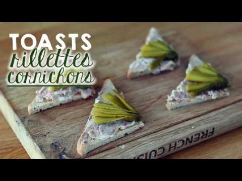 Toasts rillettes cornichons