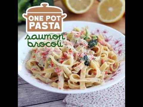 One pot pasta - tagliatelles au saumon et brocolis