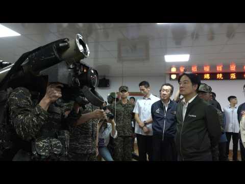Lai Ching-te inspects troops for the first time as Taiwan president