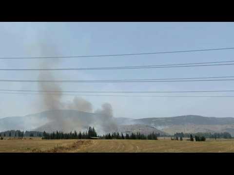 Smoke rises in Israel's Hula Valley after rocket fired from Lebanon