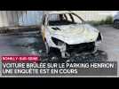 Une voiture brûlée sur le parking Henrion à Romilly-sur-Seine