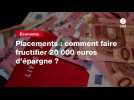 VIDEO. Placements : comment faire fructifier 20 000 euros d'épargne ?