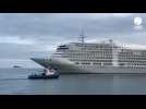 VIDÉO. À bord des remorqueurs pour amarrer un paquebot long de 200 m à Saint-Malo