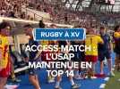 L'USAP se maintient en Top 14 après sa victoire face à Grenoble en access-match (11-13)
