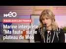 Face aux lecteurs de La Voix du Nord, Marine chante sur le plateau de Wéo