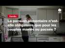 VIDEO. La pension alimentaire n'est-elle obligatoire que pour les couples mariés ou pacsés ?