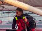 Violette Dorange arrive à Boulogne-sur-Mer pour la Course des Caps