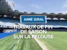Travaux sur la pelouse d'Aimé Giral