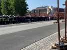 La Fère. Hommage aux pompiers décédés. Arrivée des cercueils