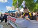 Capitaine Marleau en tête du cortège de la marche pour Gaza