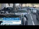 Les chauffeurs VTC mobilisés devant la gare Saint-Charles