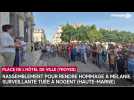 Hommage à Mélanie, surveillante poignardée à Nogent (Haute-Marne), devant l'hôtel de ville de Troyes