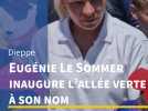 Eugénie Le Sommer inaugure l'allée à son nom à Dieppe