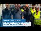 Les salariés d'Atalian en charge du nettoyage dans les métros, 