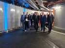Emmanuel Macron et le Prince Albert II en visite dans entreprise SeaWergie