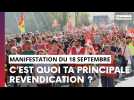 Manifestation du 18 septembre : c'est quoi ta revendication ?