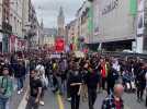 Manifestation à Lille : la tête de cortège avance rue Nationale