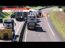 VIDEO. Camion renversé sur l'autoroute A28, dans l'Orne: la vidage et le nettoyage en cours