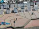 Vu du ciel : cabine de plage à Wimereux