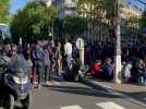 Blocage d'un carrefour à proximité de la Gare du Nord à Paris