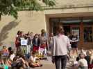 Arrivée du Tour de l'Aude handisports à l'école de Fleury-d'Aude