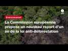 VIDEO. La Commission européenne propose un nouveau report d'un an de la loi anti-déforestation