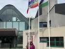 Politique - Drapeau palestinien devant la mairie de Saran : 
