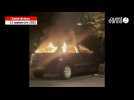 VIDÉO. À Saint-Brieuc, une voiture en feu dans le quartier des Villages