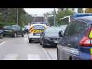 Arrivée d'Elisabeth Borne sur les lieux de l'agression de Benfeld