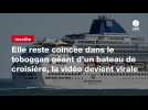 VIDEO. Elle reste coincée dans le toboggan géant d'un bateau de croisière, la vidéo devient virale