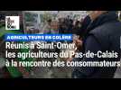 Manifestation des agriculteurs devant la gare de Saint-Omer