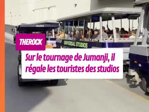 VIDEO : The Rock : en plein tournage de Jumanji 3, il surprend les touristes venus visiter les studios d'Hollywood.