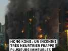 Un immeuble prend feu à Hong Kong
