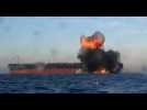 VIDÉO. L'Ukraine revendique en images les attaques de deux cargos russes en mer Noire