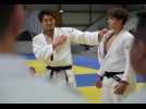 L'ex-champion du monde japonais, Ryonosuke Haga, a dispensé un entraînement à des jeunes judokas