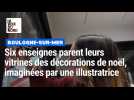 Six enseignes boulonnaises parent leurs vitrines des décorations de noël, imaginées par une jeune illustratrice
