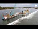 VIDÉO. Les travaux de restauration du lit de la Loire, à Nantes, vus de drone