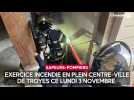 Exercice incendie en plein centre-ville de Troyes ce lundi 3 novembre