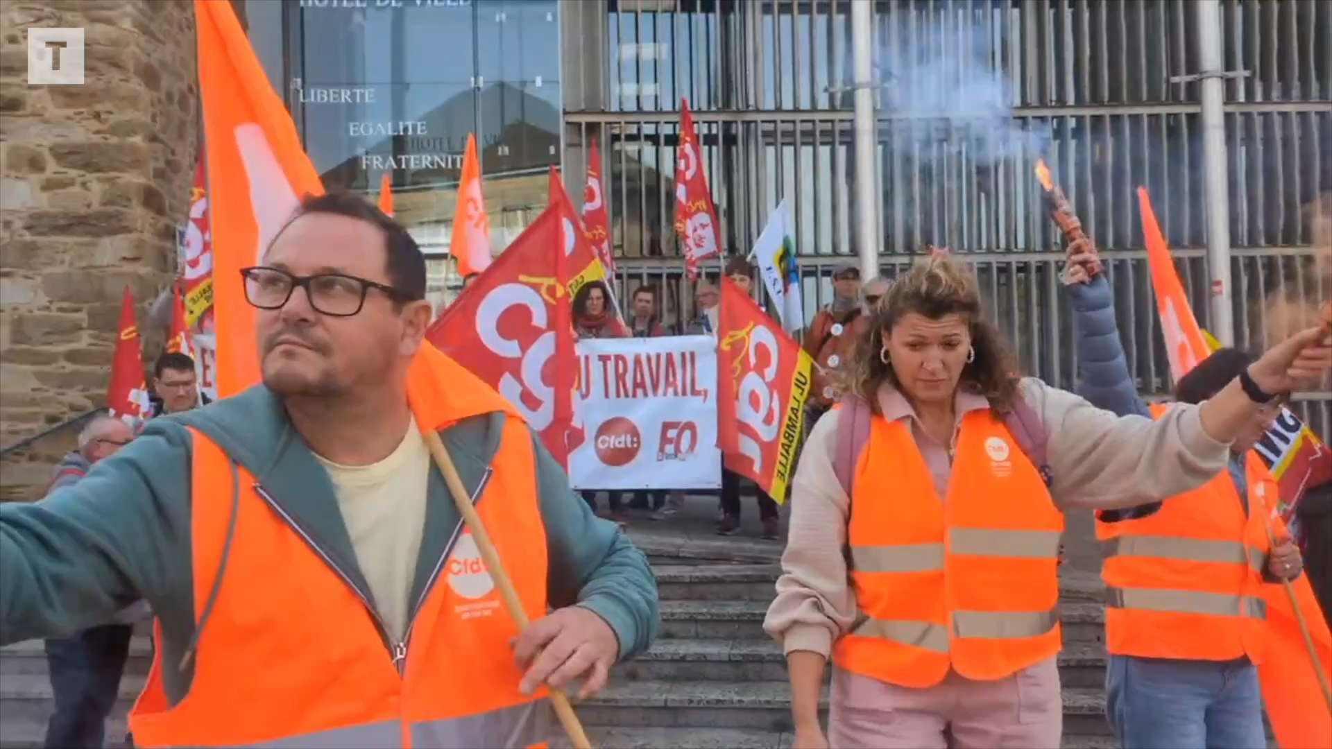 Blocages, bouchon, manifestations : le point à la mi-journée sur la grève du 2 octobre en Bretagne [Vidéo]