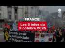 VIDEO. Les 5 infos France du 2 octobre 2025